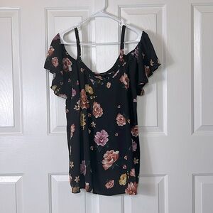 Torrid Gauze Cold Shoulder Top, size 1x, floral, light material